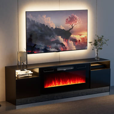 Clearance electric deals fireplace tv stand